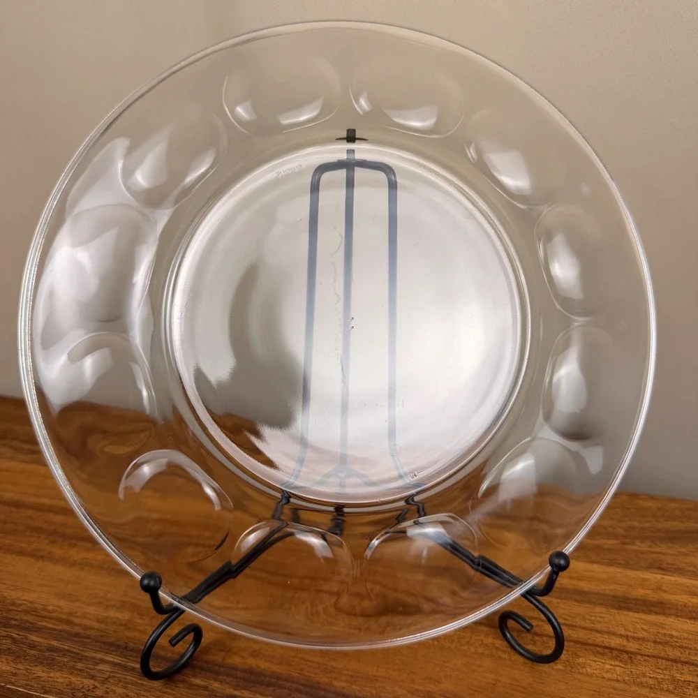 Vintage Pyrex Glass Deviled Egg Platter Round 12 Slot Scalloped Serving Tray 10